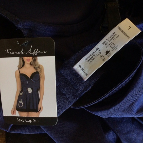 French Affair Officer B. Naughty Police Bedroom Costume Set Size Large Lingerie - Picture 10 of 11